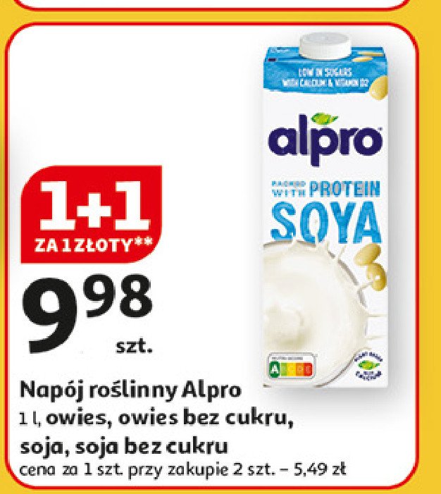 Napój owsiany naturalny Alpro soya promocja w Auchan
