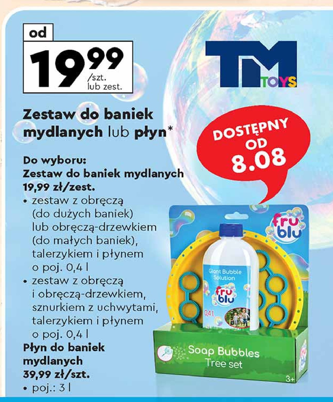 Bańki mydlane z obręczą drzewkiem sznurkiem i uchwytami + płyn do baniek 400 ml Tm toys promocja