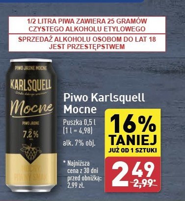 Piwo KARLSQUELL MOCNE promocja