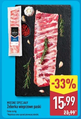 Żeberka wieprzowe paski promocja w Aldi