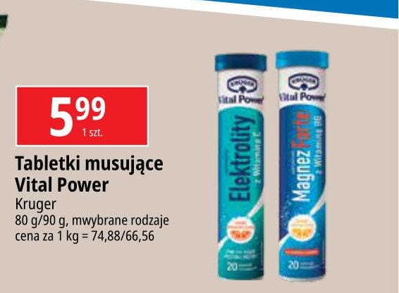 Tabletki musujące elektrolity Kruger promocja w Leclerc