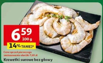 Krewetki surowe bez głowy 100 g promocja w Auchan