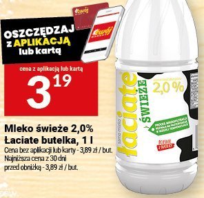 Mleko świeże 2,0% Łaciate butelka, 1 l promocja w Twój Market