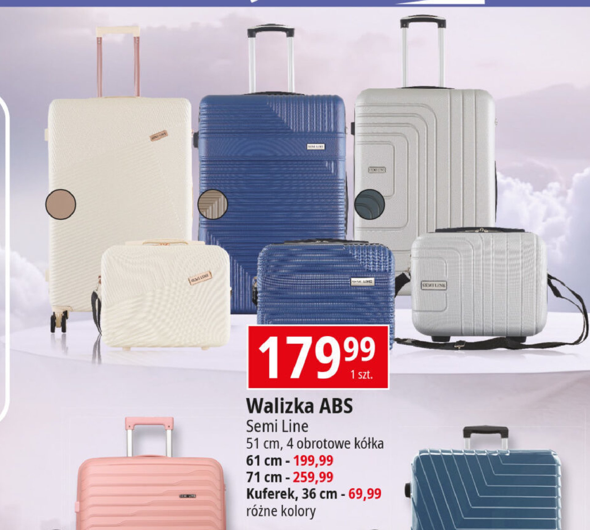 Walizka abs 51 cm Semi line promocja