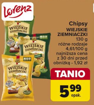 Chipsy ser z cebulą Lorenz wiejskie ziemniaczki promocja