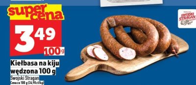 Kiełbasa na kiju wędzona 100 g promocja w TOPAZ