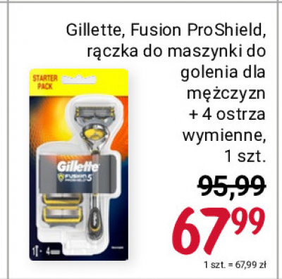 Maszynka do golenia + 4 wkłady Gillette fusion proshield promocja