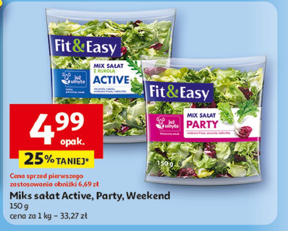 Mieszanka sałat active Fit & easy promocja w Auchan