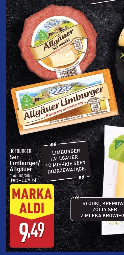 Ser allgauer limburger 20% Hofburger promocja w Aldi