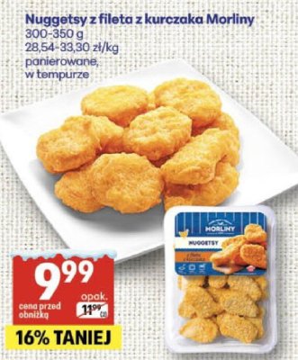 Nuggetsy z fileta z kurczaka Morliny 300-350 g promocja w Delikatesy Centrum