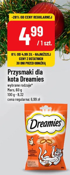 Przysmak dla kota Dreamies promocja w Delikatesy Centrum
