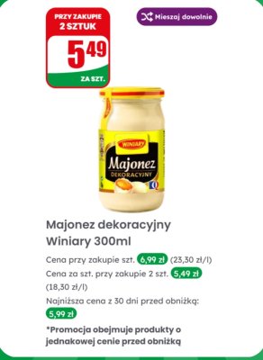 Majonez dekoracyjny 300ml promocja w Dino