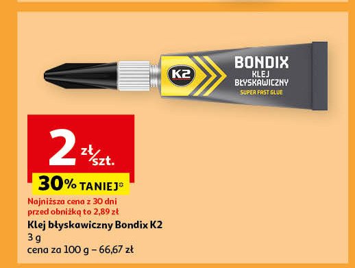 Klej szybkoschnący uniwersalny bondix K2 promocja w Auchan