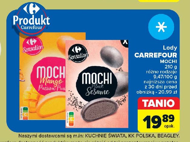 Lody mochi mango Carrefour sensation promocja