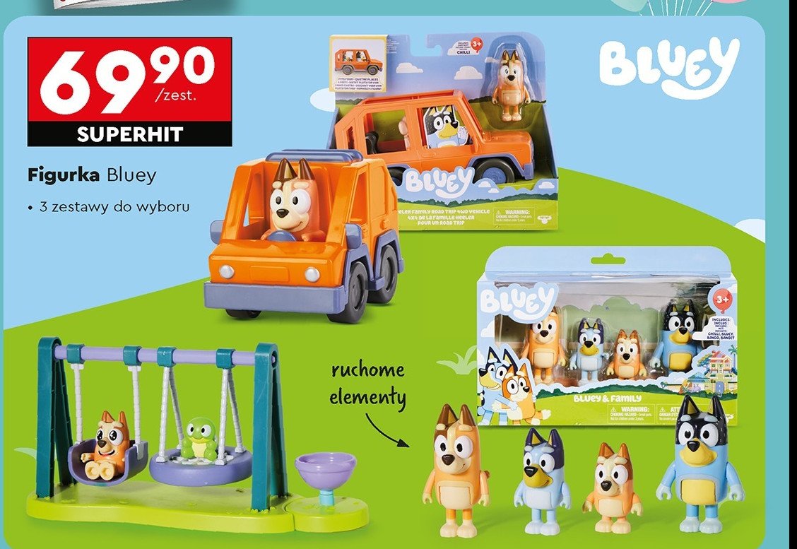 Figurki bluey turtleboy playground Moose promocja w Biedronka