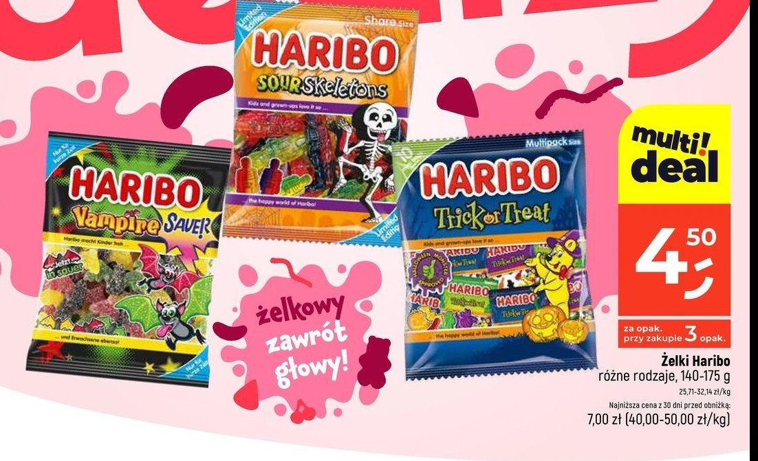 Żelki sour skeletons Haribo promocja