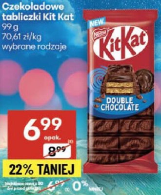 Tabliczka Kit Kat Double Chocolate promocja w Delikatesy Centrum