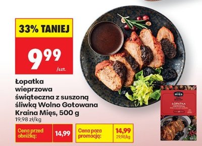 Łopatka wieprzowa świąteczna z suszoną śliwką Wolno Gotowana Kraina Mięs, 500 g promocja w Biedronka