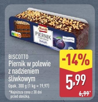 Piernik w polewie z nadzieniem śliwkowym  promocja w Aldi