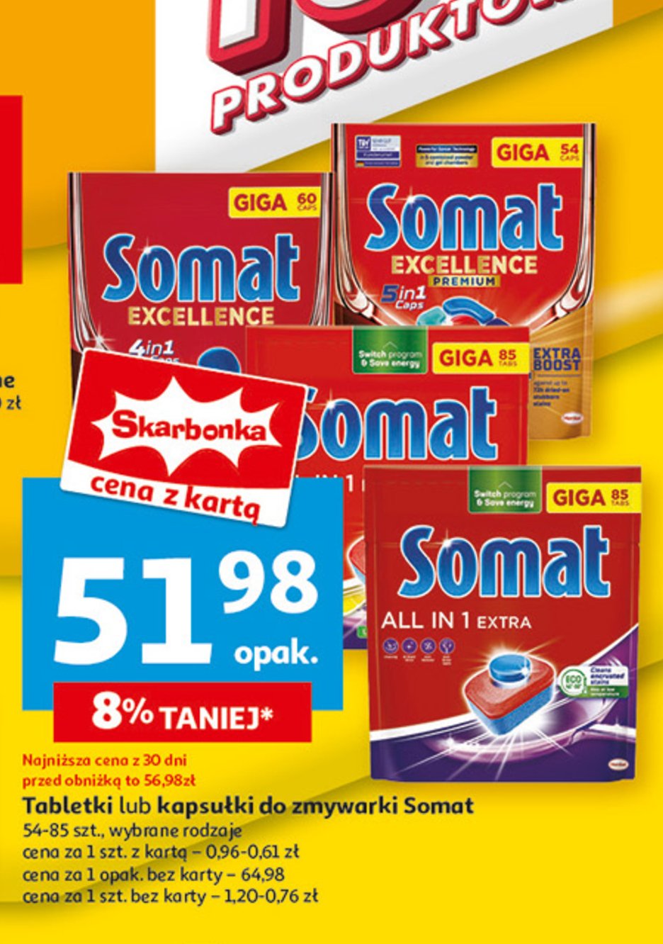 Tabletki do zmywarki Somat excellence premium 5in1 promocja w Auchan