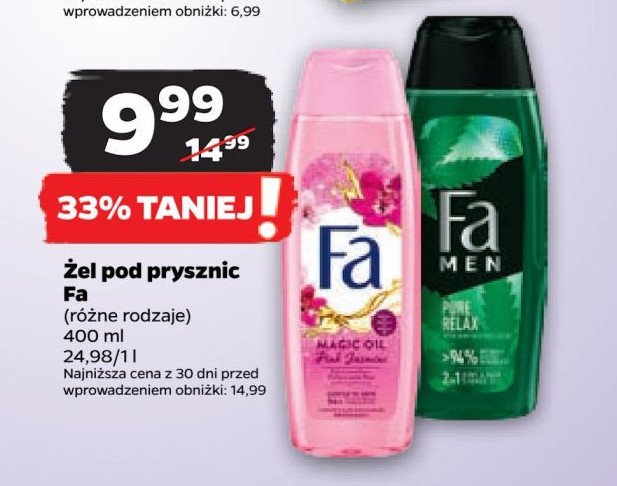 Żel pod prysznic pink jasmine Fa magic oil promocja w Netto