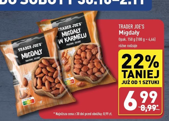 Migdały w karmelowej skorupce Trader joe's promocja w Aldi