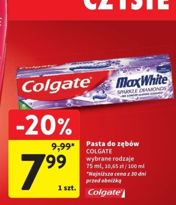 Pasta do zębów COLGATE wybrane rodzaje promocja w Intermarche