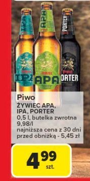 Piwo Żywiec apa promocja w Carrefour