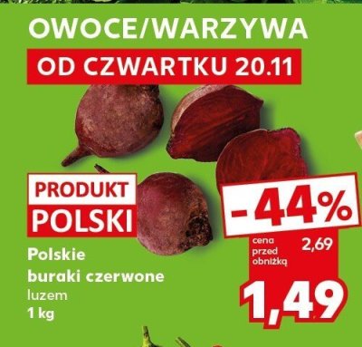 Buraki czerwone luzem promocja w Kaufland
