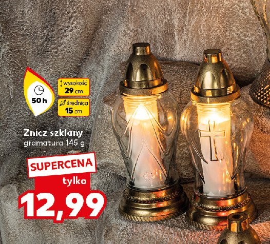 Znicz szklany 145 g 50 h promocja w Kaufland