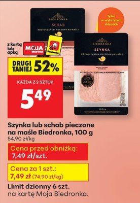 Schab pieczony na maśle Biedronka 100g promocja w Biedronka