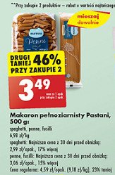 Makaron pełnoziarnisty rurki Pastani promocja