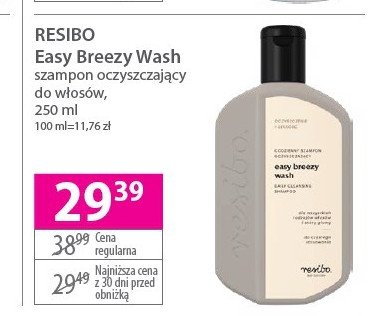 Szampon oczyszczający Resibo easy breezy wash promocja