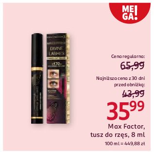 Tusz do rzęs 001 rich black Max factor divine lashes promocja w Rossmann