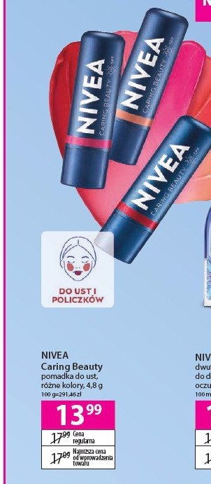 Pomadka do ust nude Nivea caring beauty promocja