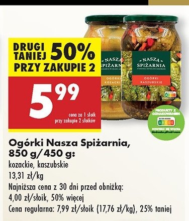 Ogorki kaszubskie Nasza spiżarnia promocja w Biedronka