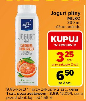 Jogurt czerwona pomarańcza Milko promocja