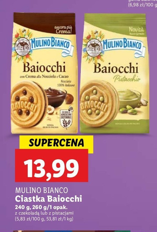 Ciastka baiocchi pistacjowe Mulino bianco promocja