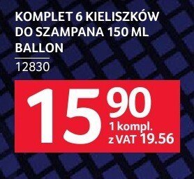 Komplet 6 kieliszków do szampana 150 ml Ballon promocja w Selgros