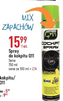 Spary do kokpitu lemon Q11 promocja