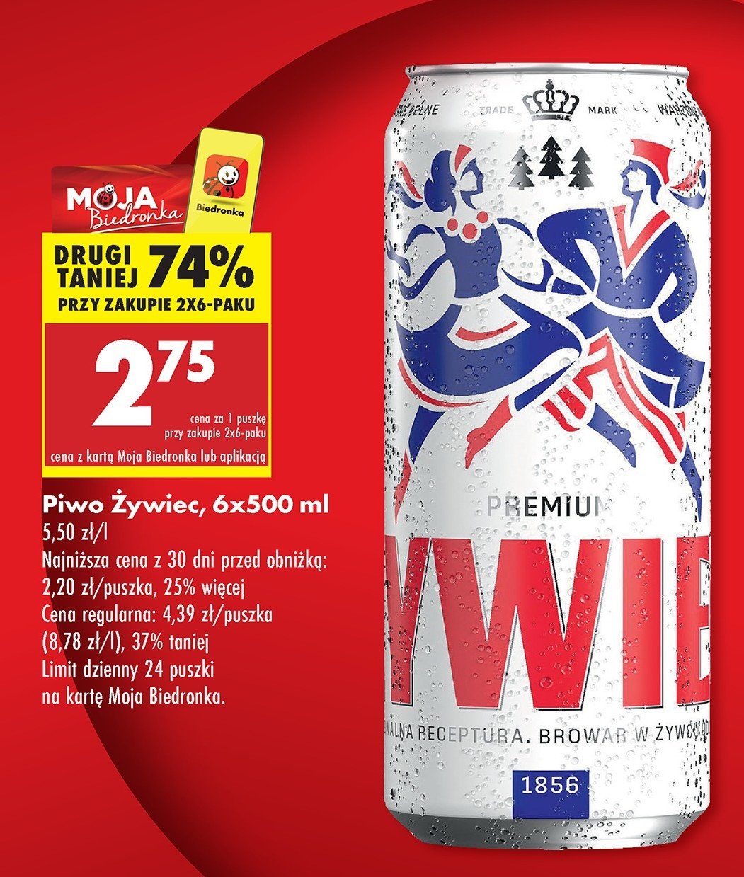 Piwo Żywiec jasne pełne promocja w Biedronka