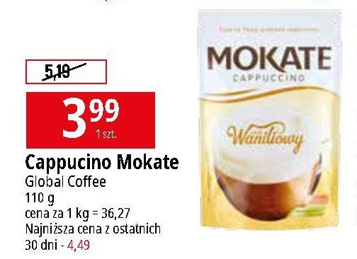 Cappuccino waniliowe Mokate cappuccino promocja