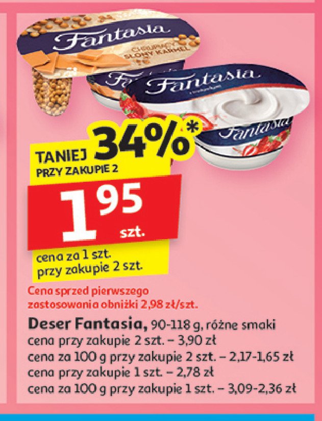 Jogurt kremowy chrupiący słony karmel Danone fantasia promocja w Auchan