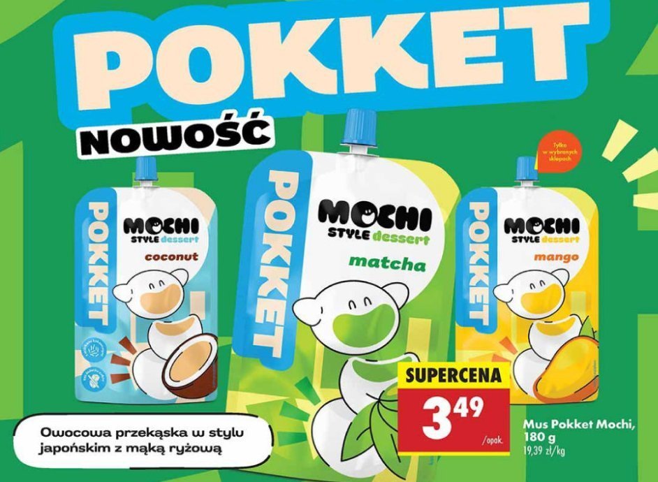 Mus mochi mango Pokket promocja w Biedronka