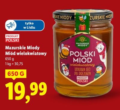 Miód wielokwiatowy Mazurskie Miody promocja w Lidl