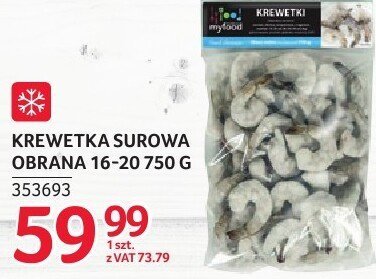 Krewetka surowa obrana 16-20 750 g myfood promocja w Selgros