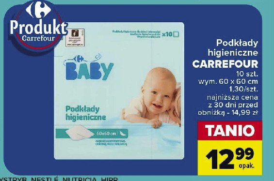 Podkłady higieniczne Carrefour baby promocja w Carrefour Market