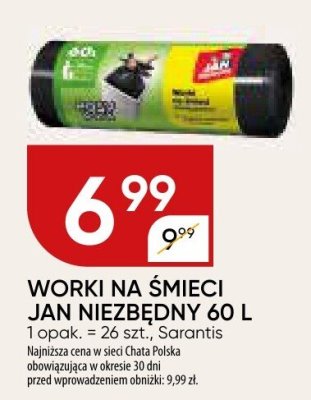 Worki na śmieci Jan Niezbędny 60 L promocja w Chata Polska