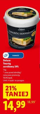 Twaróg sernikowy 24% Deluxe promocja w Lidl