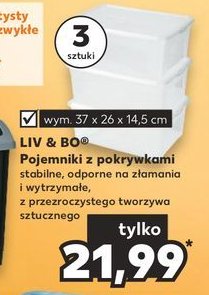 Pojemniki z pokrywami 37 x 26 x 14.5 cm Liv & bo promocja
